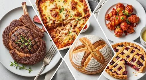 A food collage for the MeatRecipeBox recipe index