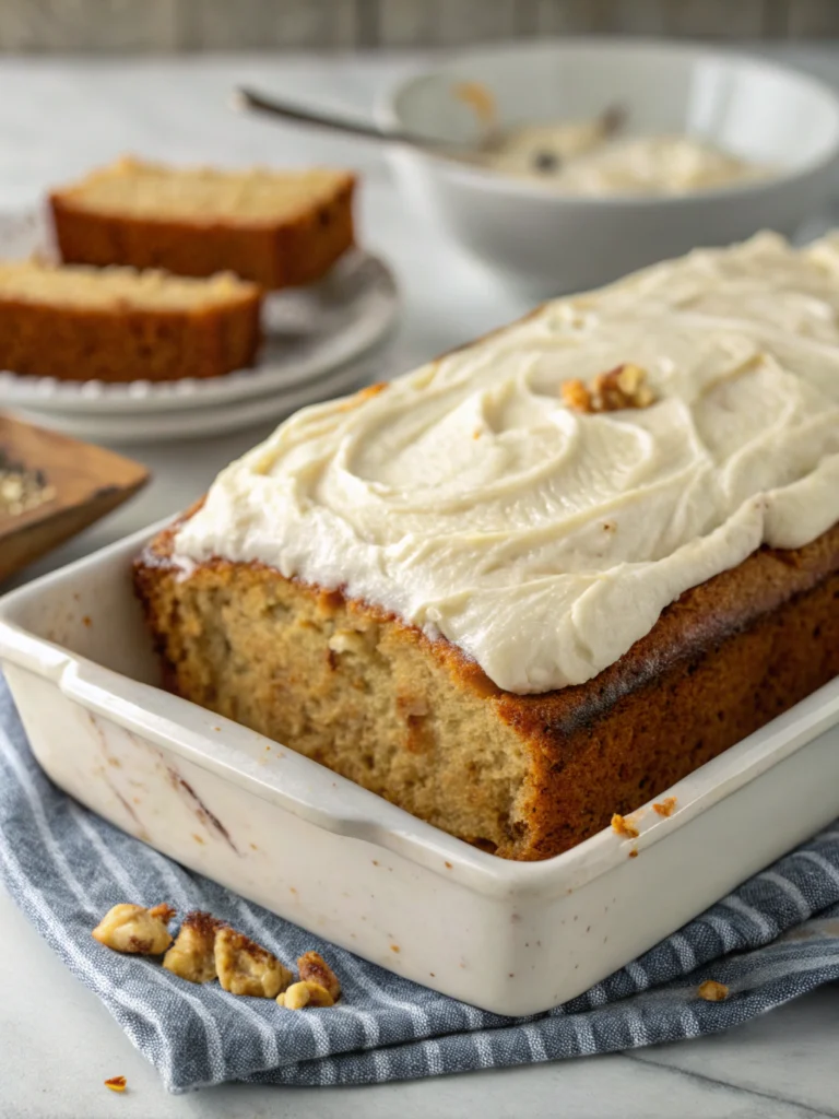 banana bread cake with cream cheese frosting