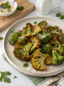crispy smashed broccoli chips