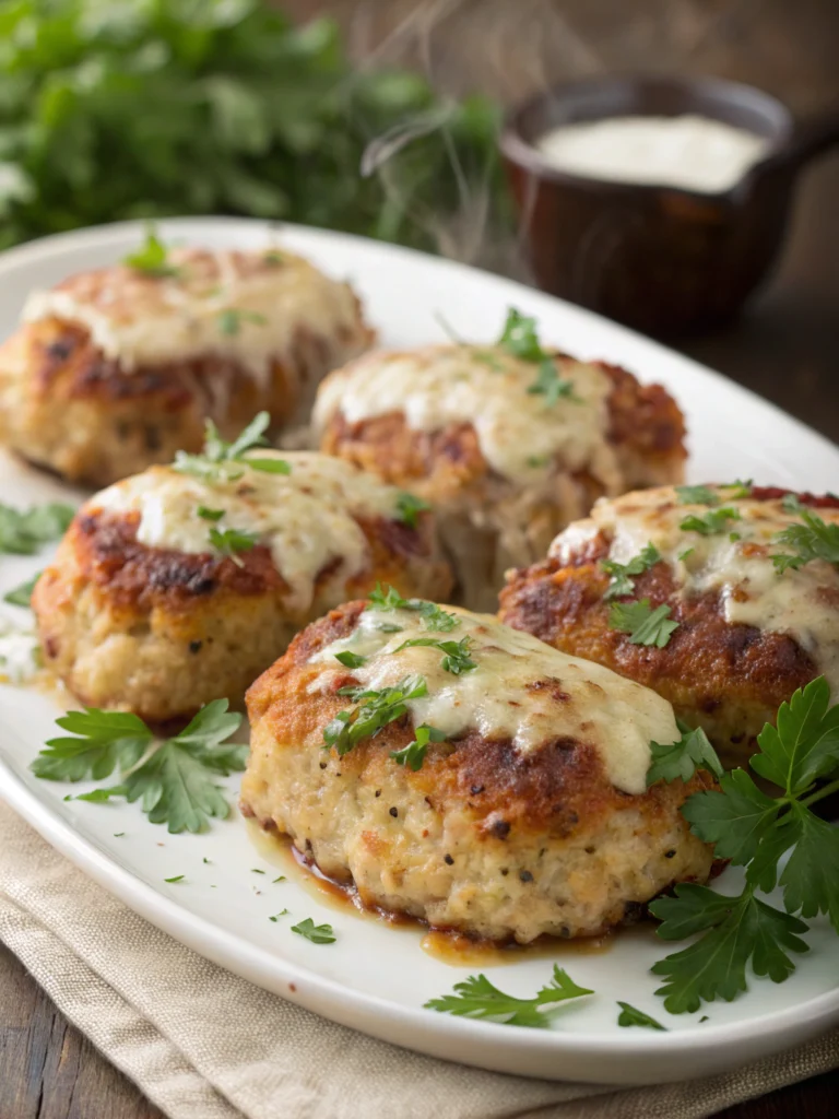 garlic parmesan chicken meatloaves