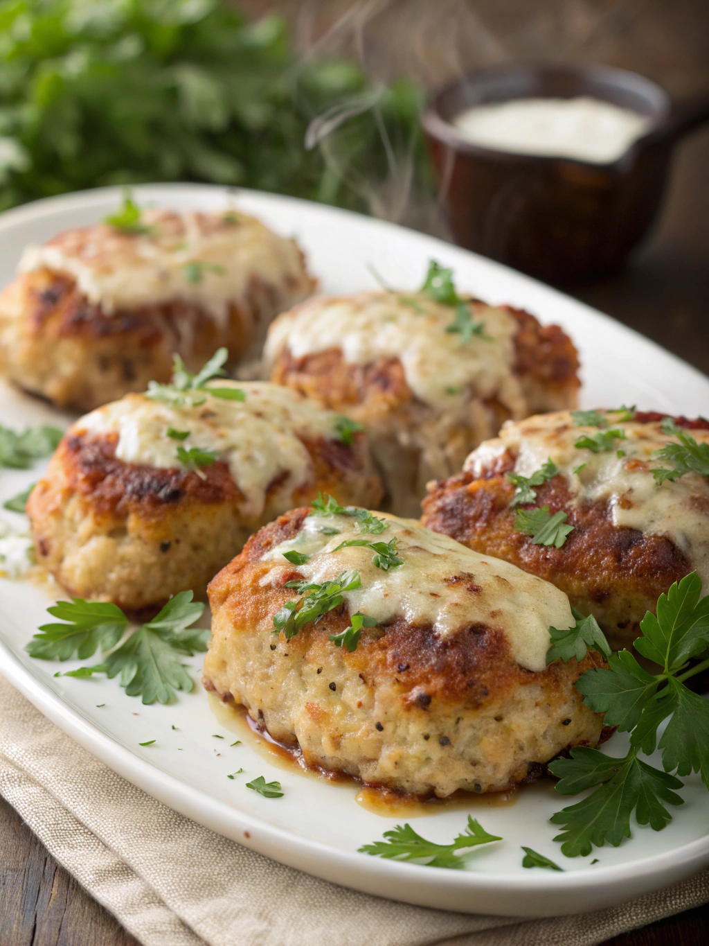 garlic parmesan chicken meatloaves