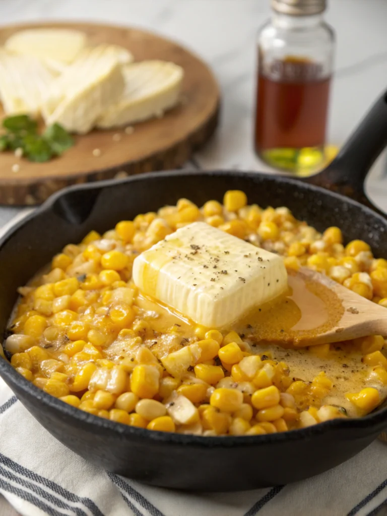 honey butter creamy skillet corn