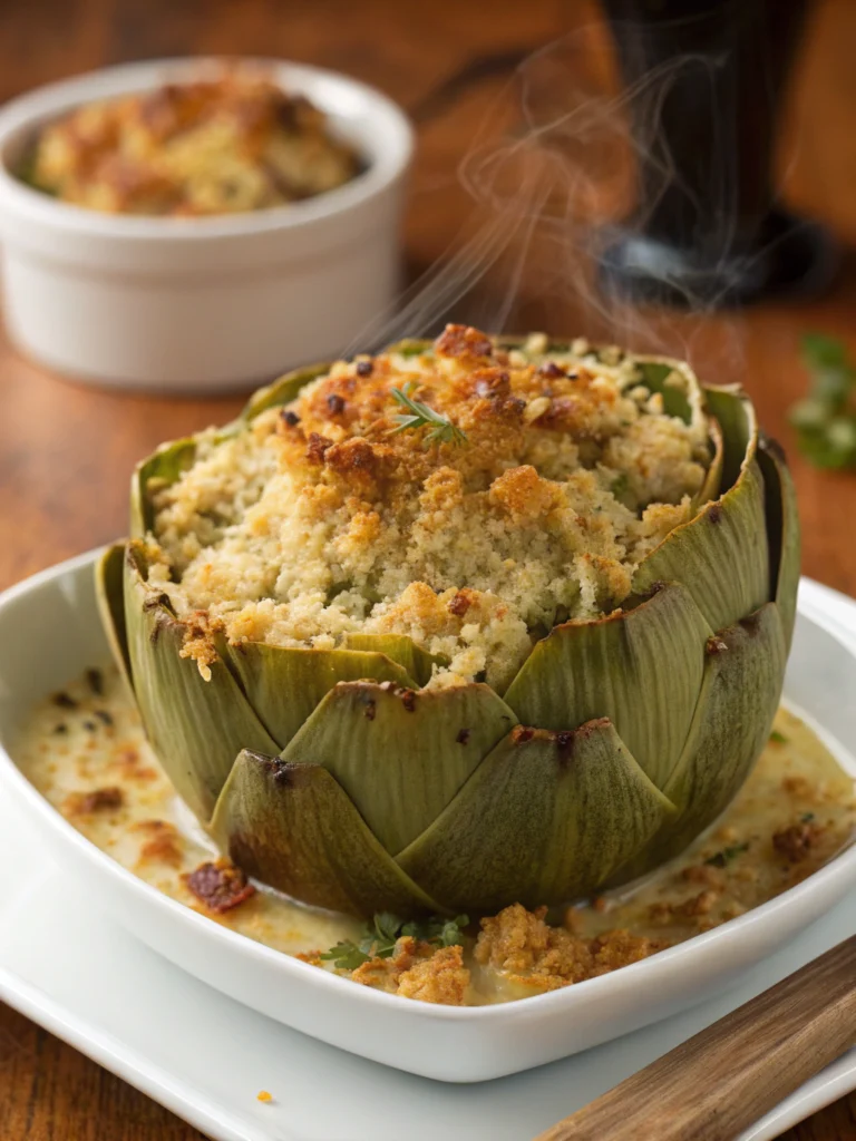 stuffed artichoke casserole
