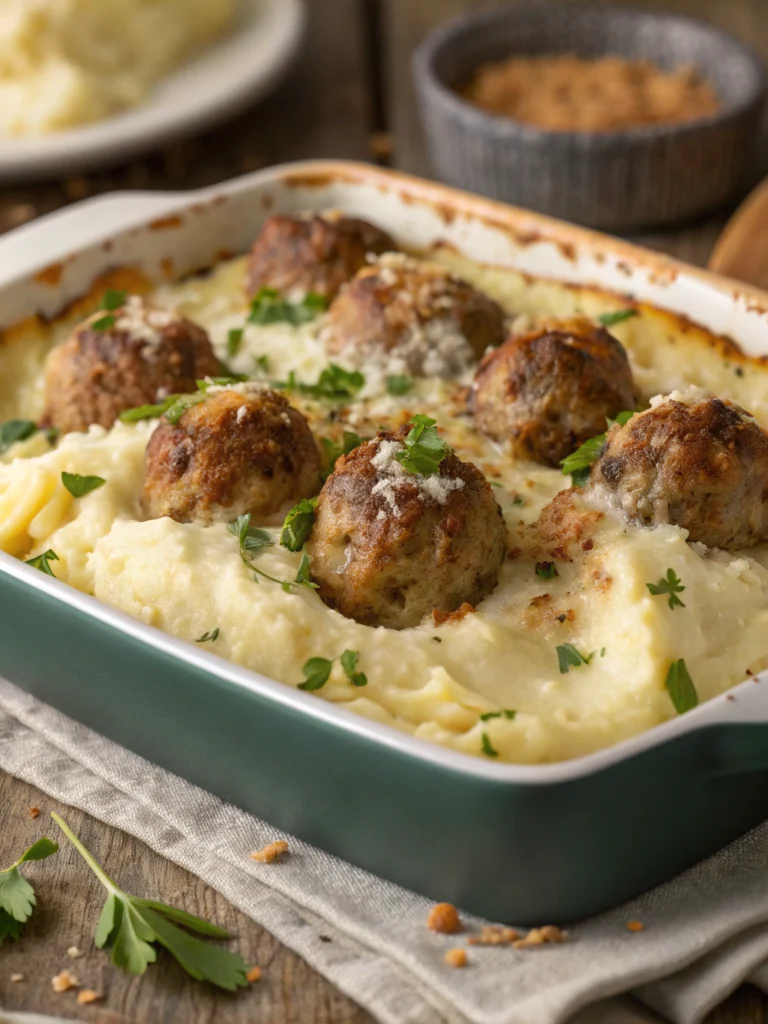 meatball mashed potato bake