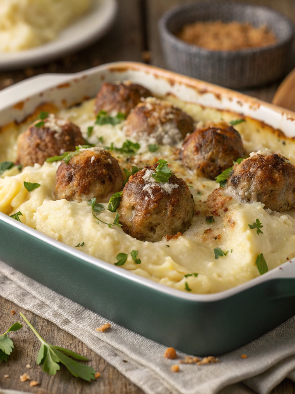 meatball mashed potato bake